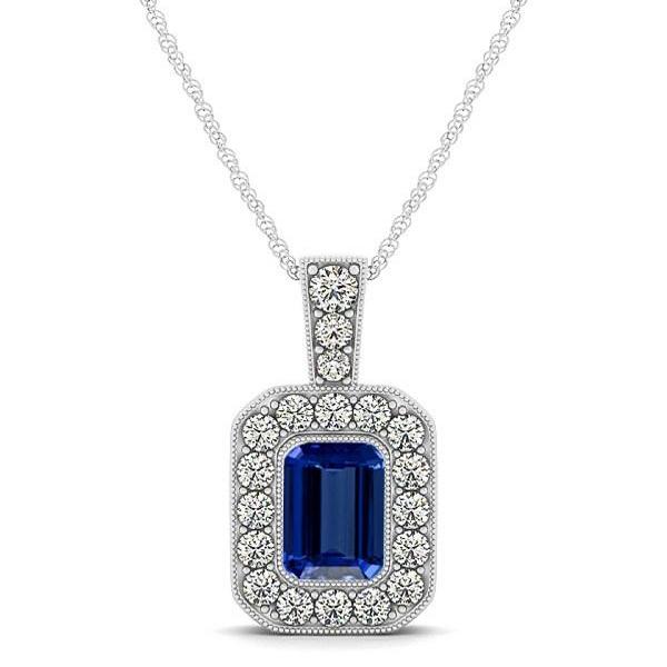 Sterling Silver Pendant With Genuine Natural Tanzanite 6.5x4.5mm Oval ...